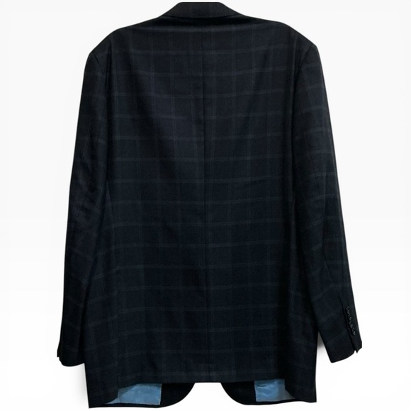Isaia Napoli 120s Wool Windowpane Blazer Italy 58L / US 48L Luxury Sport Jacket - Picture 2 of 4